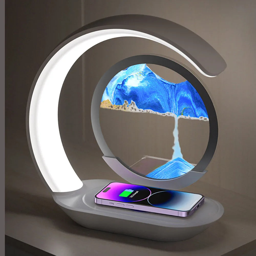 3D Sand Art Lamp with Wireless Charger