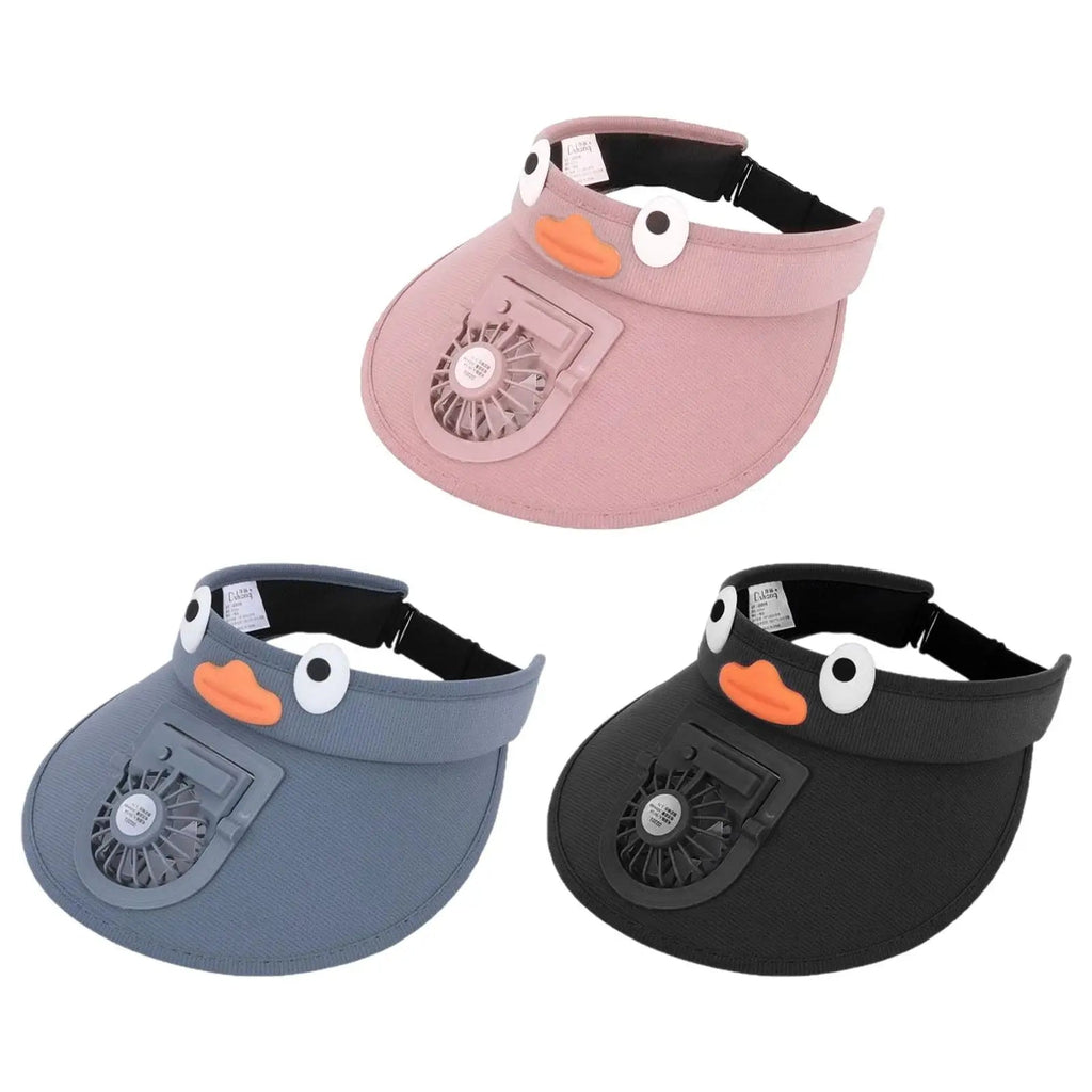 Kids Sun Visor Hat with Cooling Fan