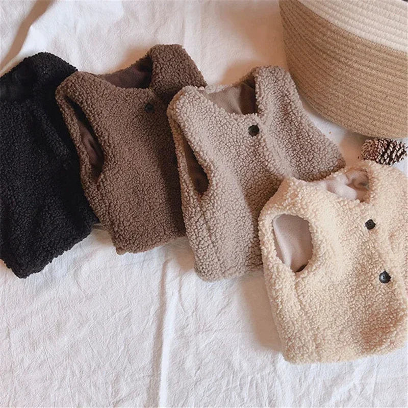 Kids Lamb Wool Winter Waistcoat