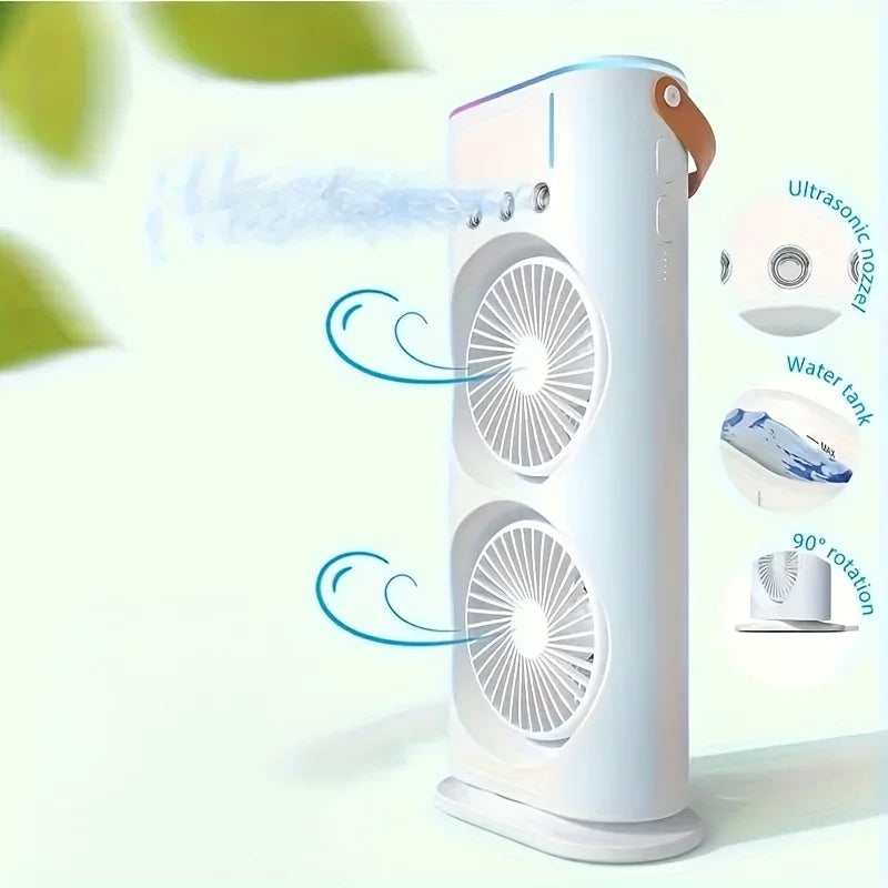 Double-Head Portable Air Conditioner Fan