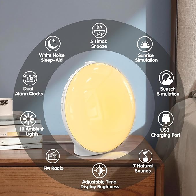 Sunrise Light Alarm Clock with Nature Sounds