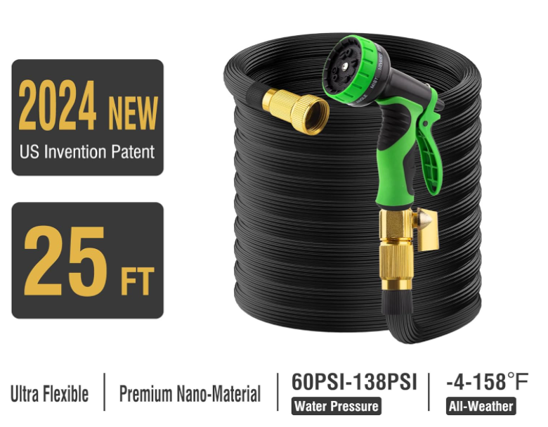 Expandable Garden Hose with Spray Nozzle