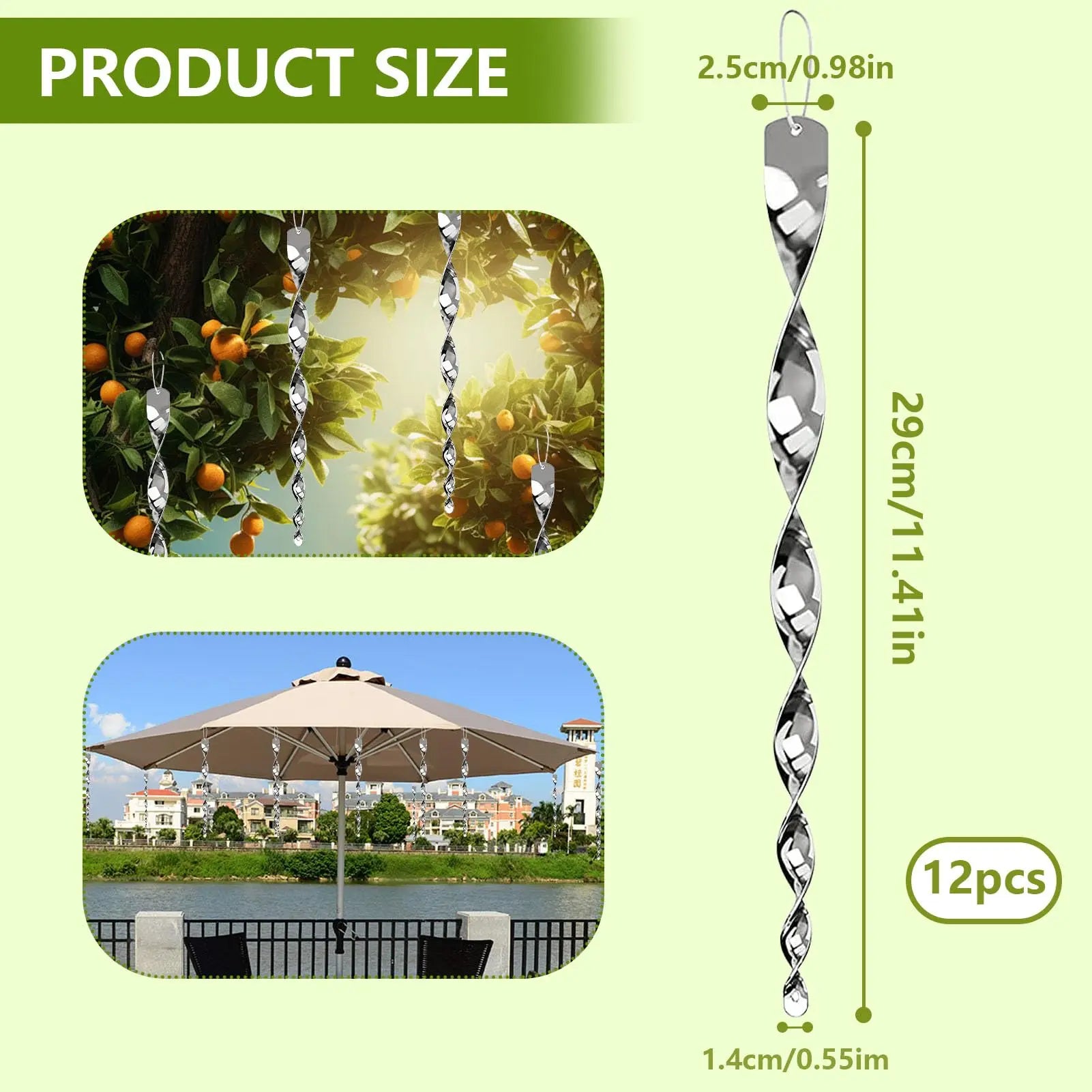 Reflective Bird Deterrent Spiral Rods