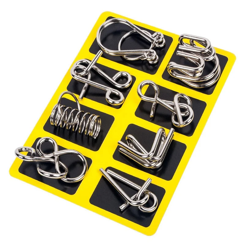 8-Piece Metal Puzzle Ring Brain Teaser Set