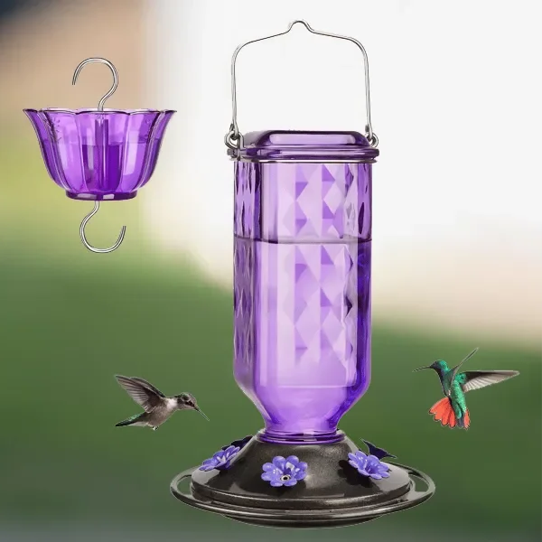 24oz Leak-Proof Glass Hummingbird Feeder