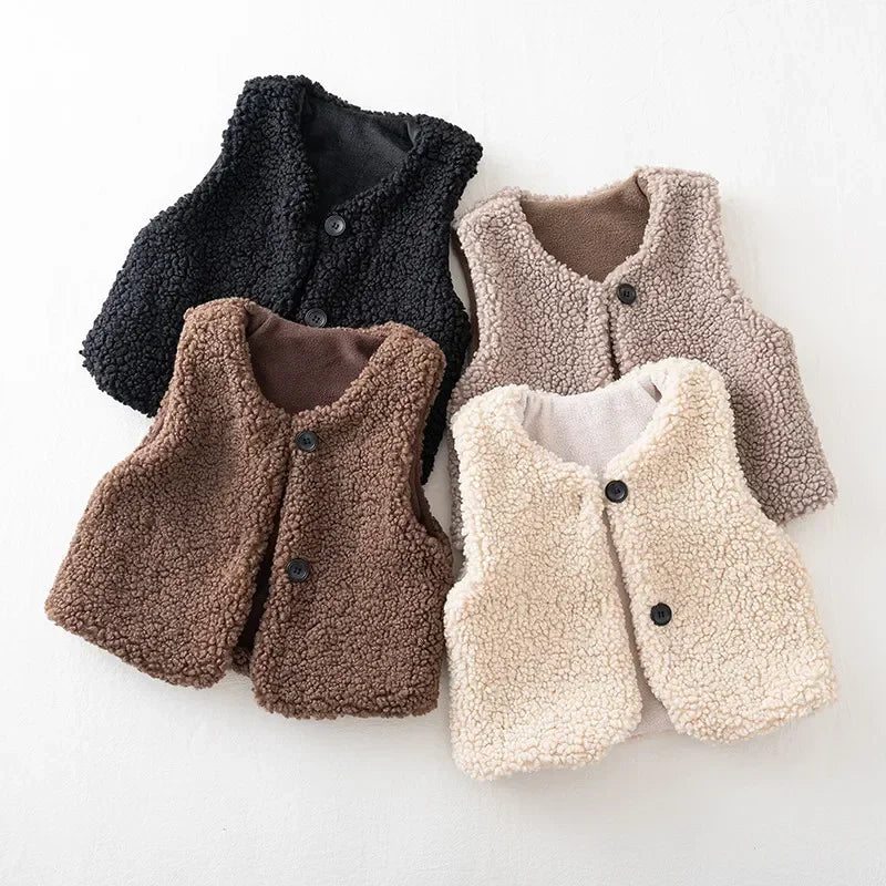 Kids Lamb Wool Winter Waistcoat