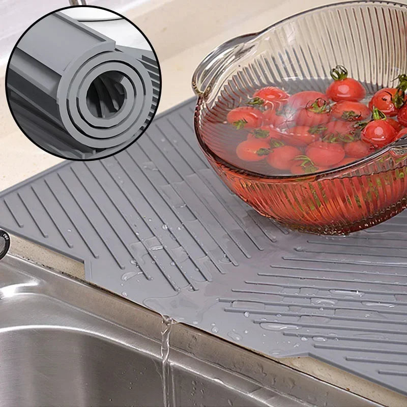 Silicone Dish Drying Mat with Drain