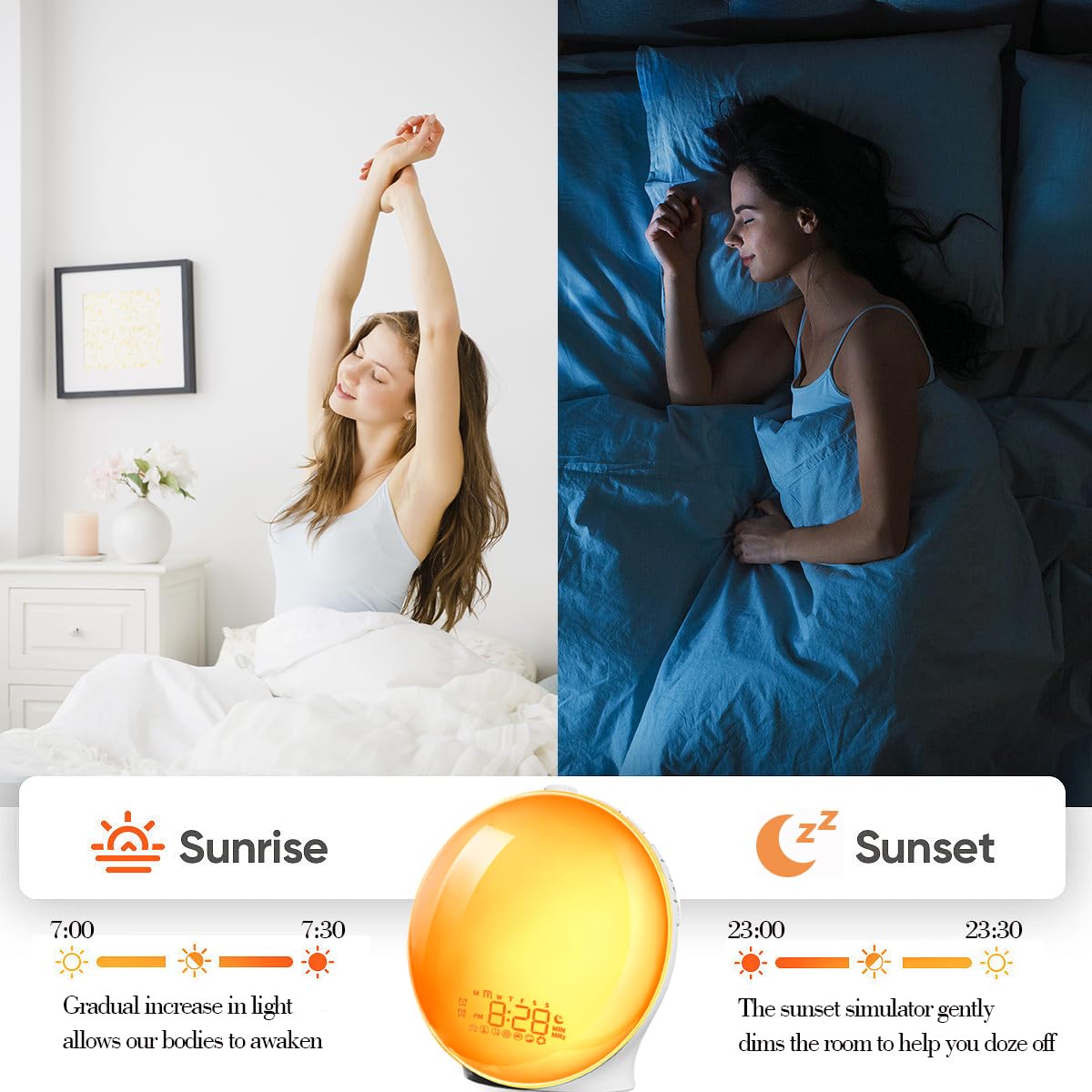 Sunrise Light Alarm Clock with Nature Sounds