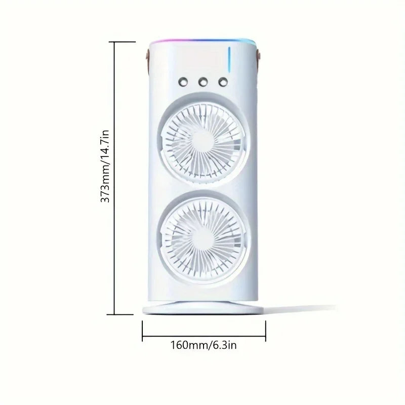 Double-Head Portable Air Conditioner Fan