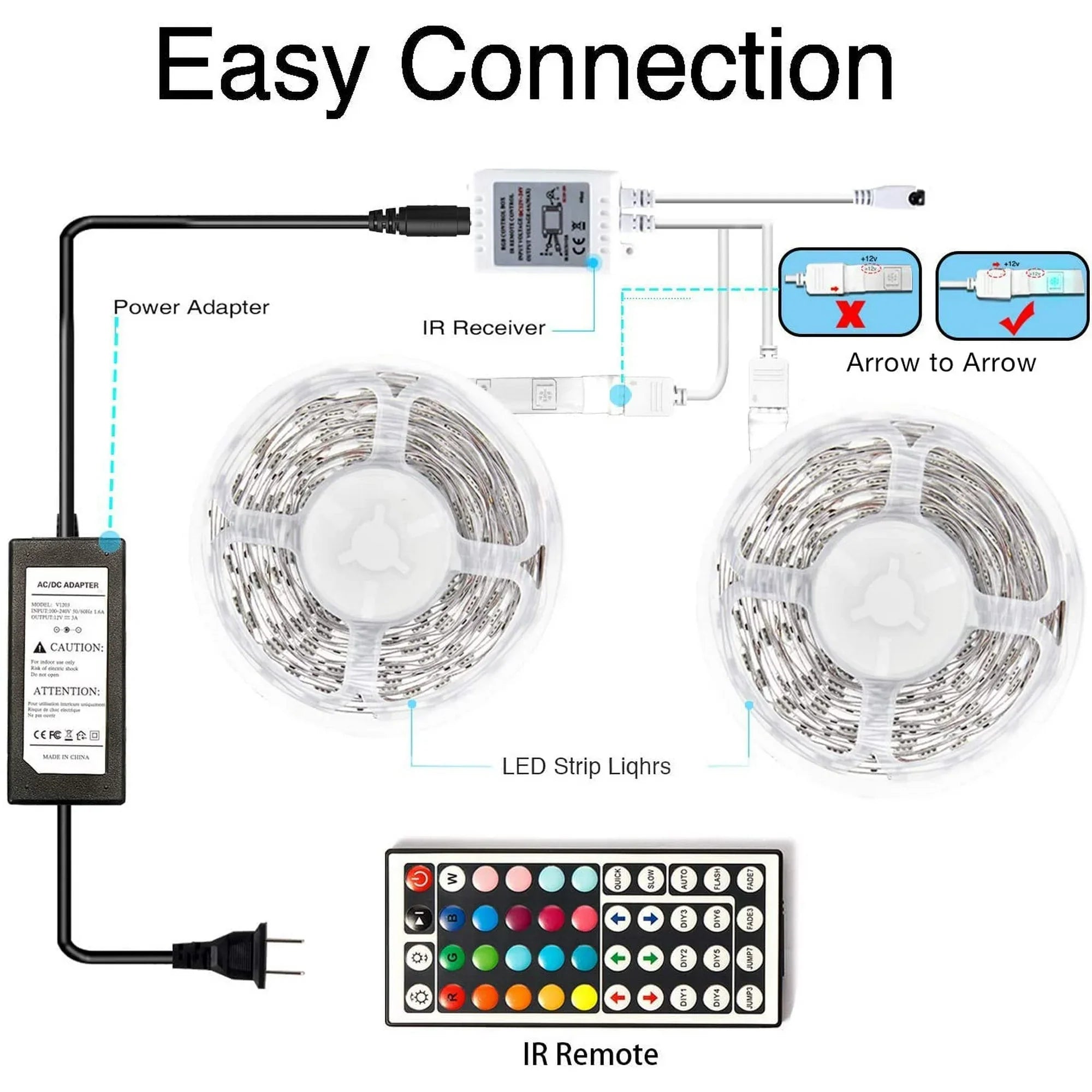 32ft Color-Changing LED Strip Lights