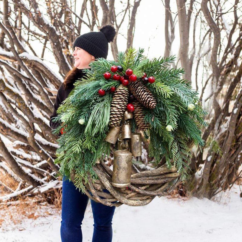 Farmhouse Christmas Boho Wreath