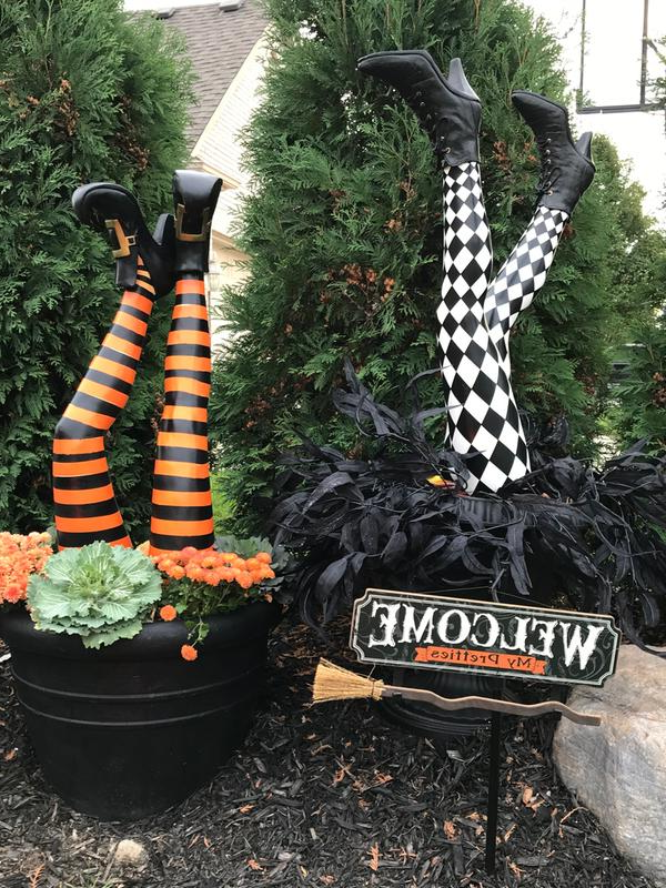 Witch Leg Stakes Halloween Decoration