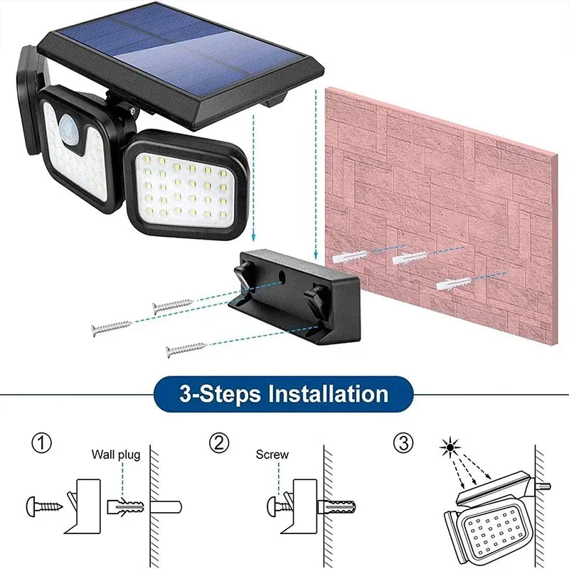 Solar Motion Sensor Outdoor Light