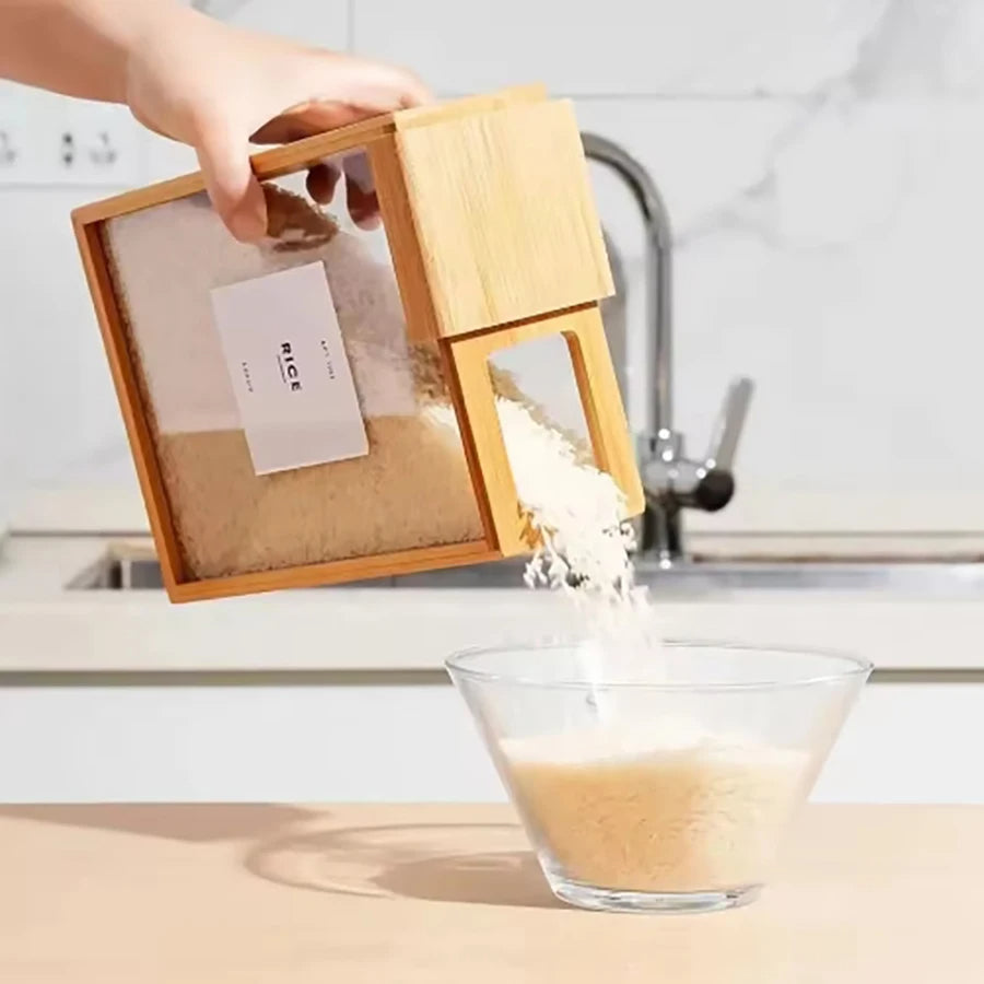 Bamboo Cereal Dispenser & Storage Container