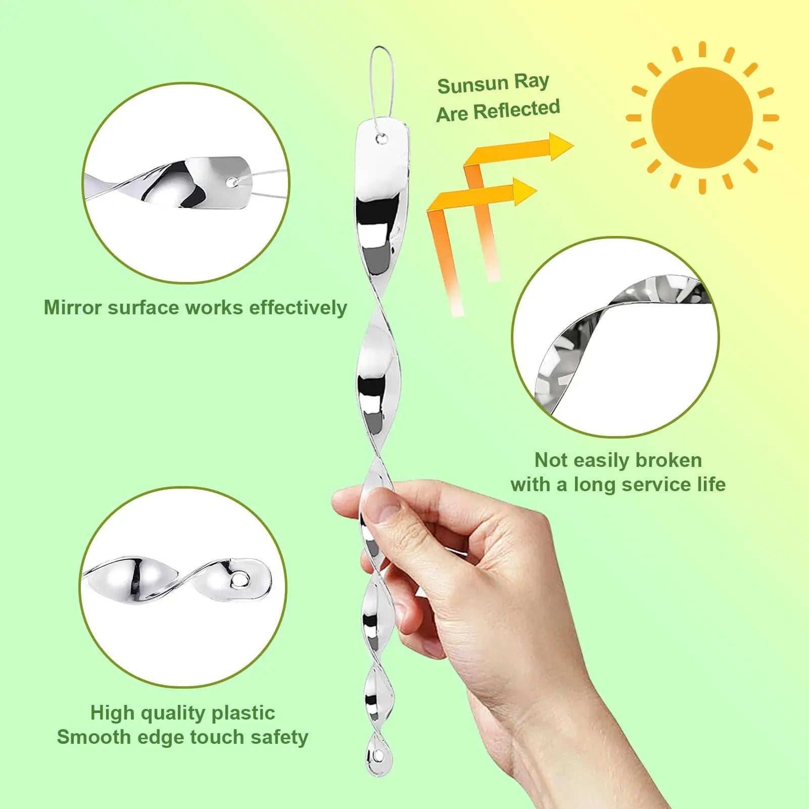Reflective Bird Deterrent Spiral Rods