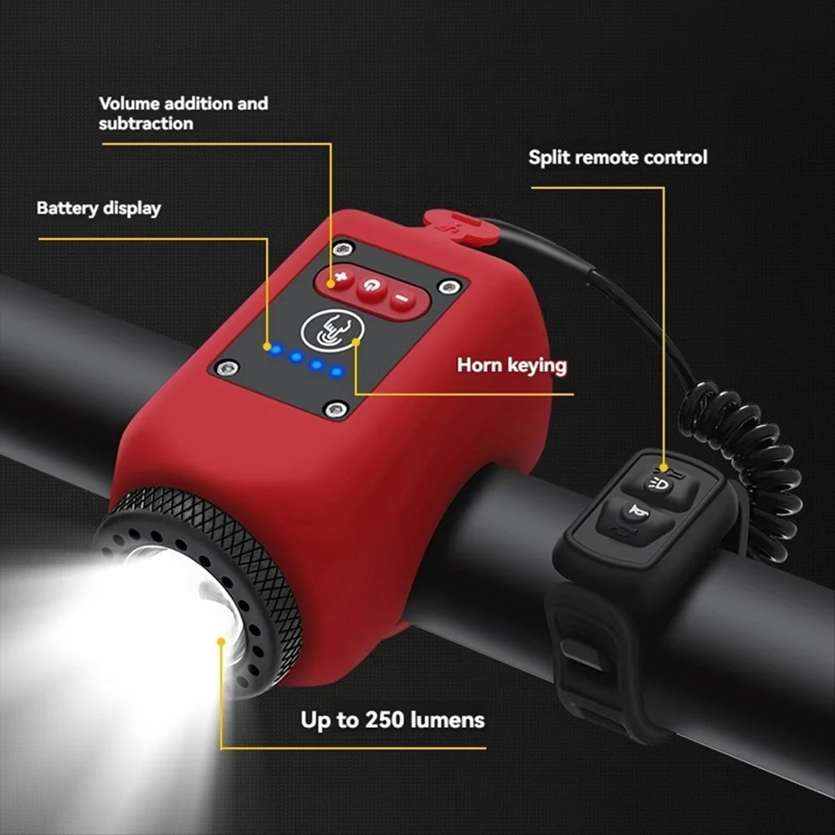 Electric Bike Horn & Front Light