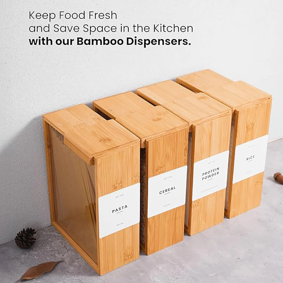 Bamboo Cereal Dispenser & Storage Container