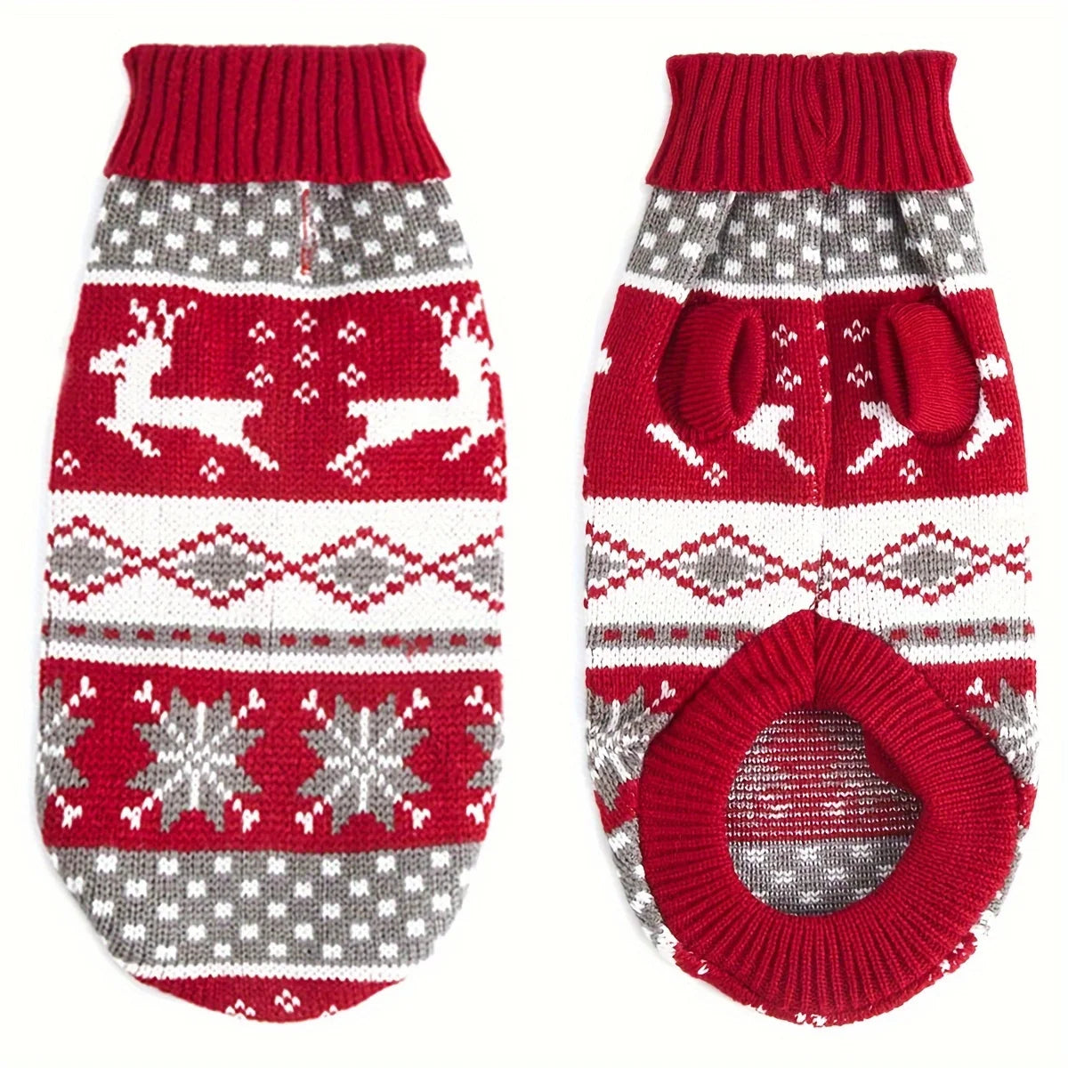 Knitted Christmas Dog Sweater for Small Pets