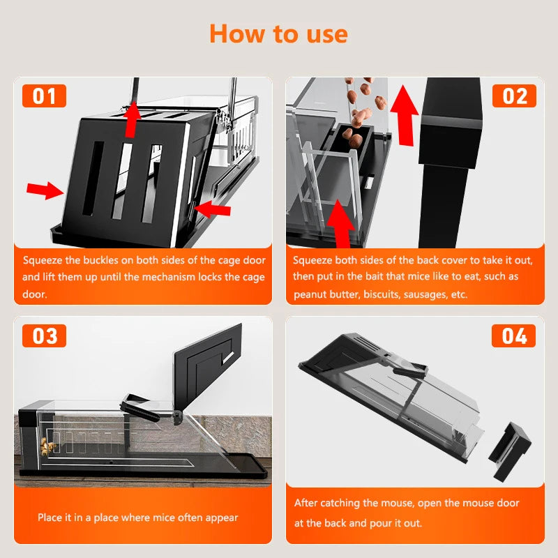 Automatic Mouse Trap Cage with Trigger