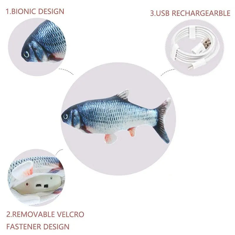 USB Rechargeable Interactive Cat Fish Toy