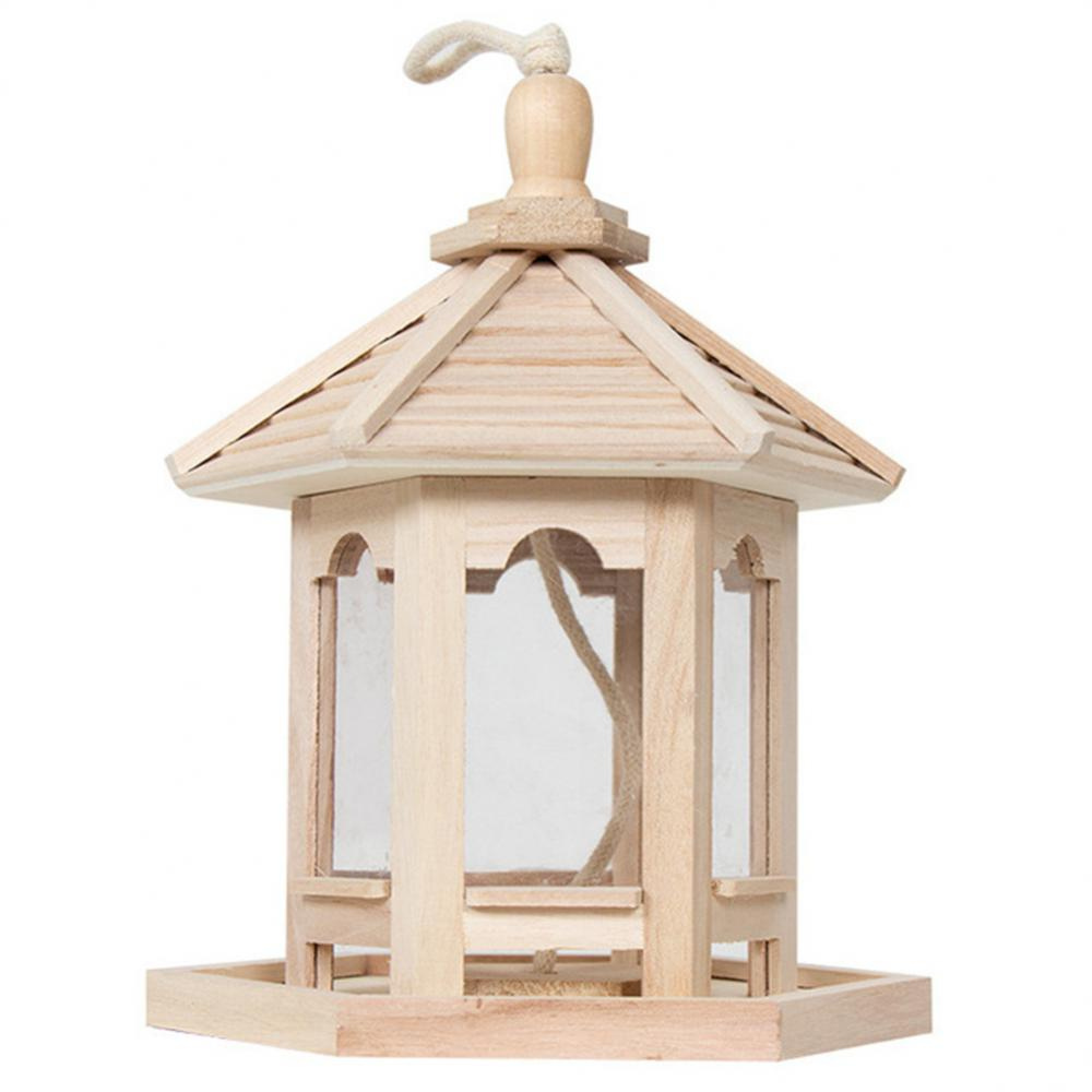 Wooden Transparent Window Bird Feeder