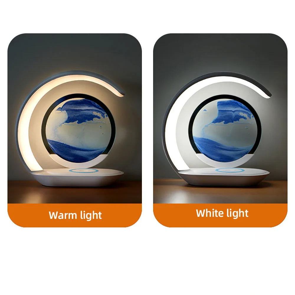 3D Sand Art Lamp with Wireless Charger