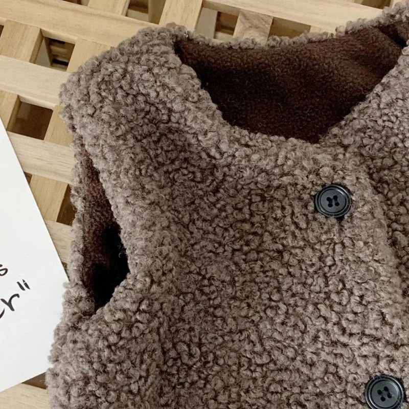 Kids Lamb Wool Winter Waistcoat