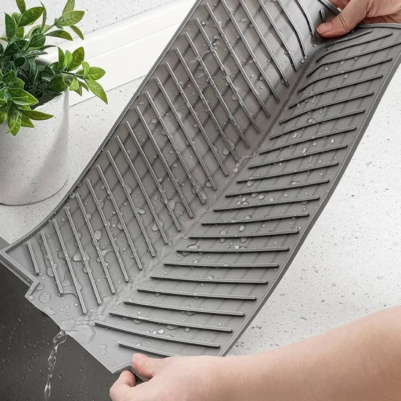 Silicone Dish Drying Mat with Drain