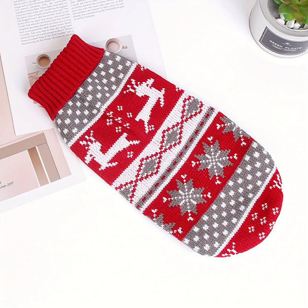 Knitted Christmas Dog Sweater for Small Pets