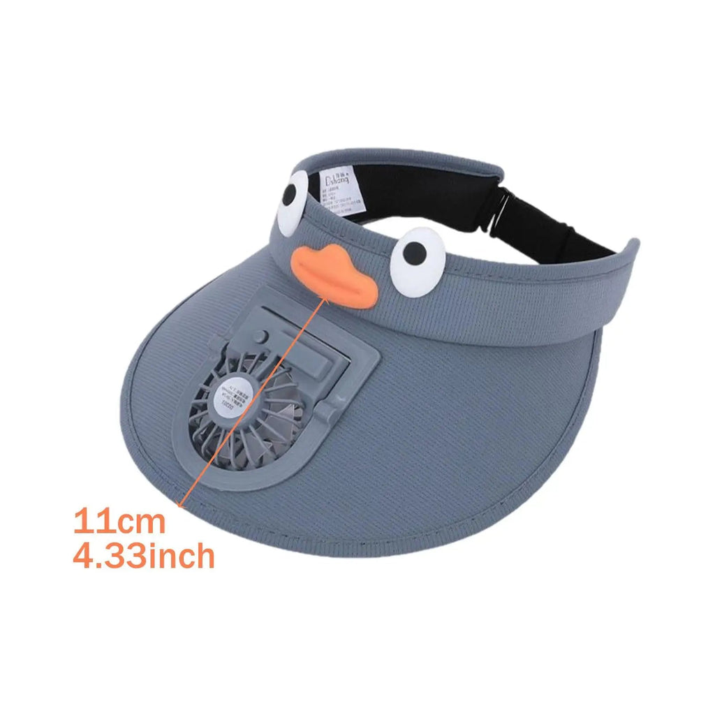 Kids Sun Visor Hat with Cooling Fan