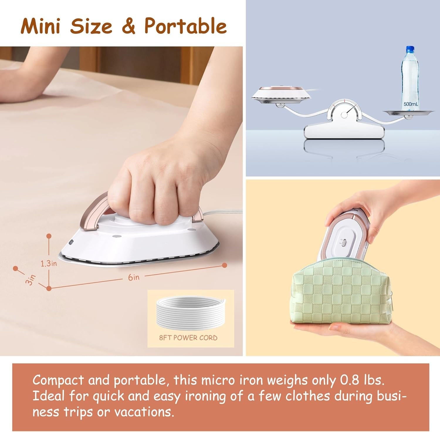 Compact Portable Travel Iron