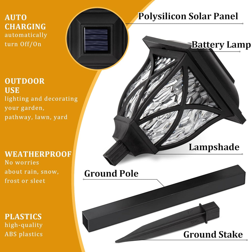 6-Pack Solar LED Pathway Garden Lights