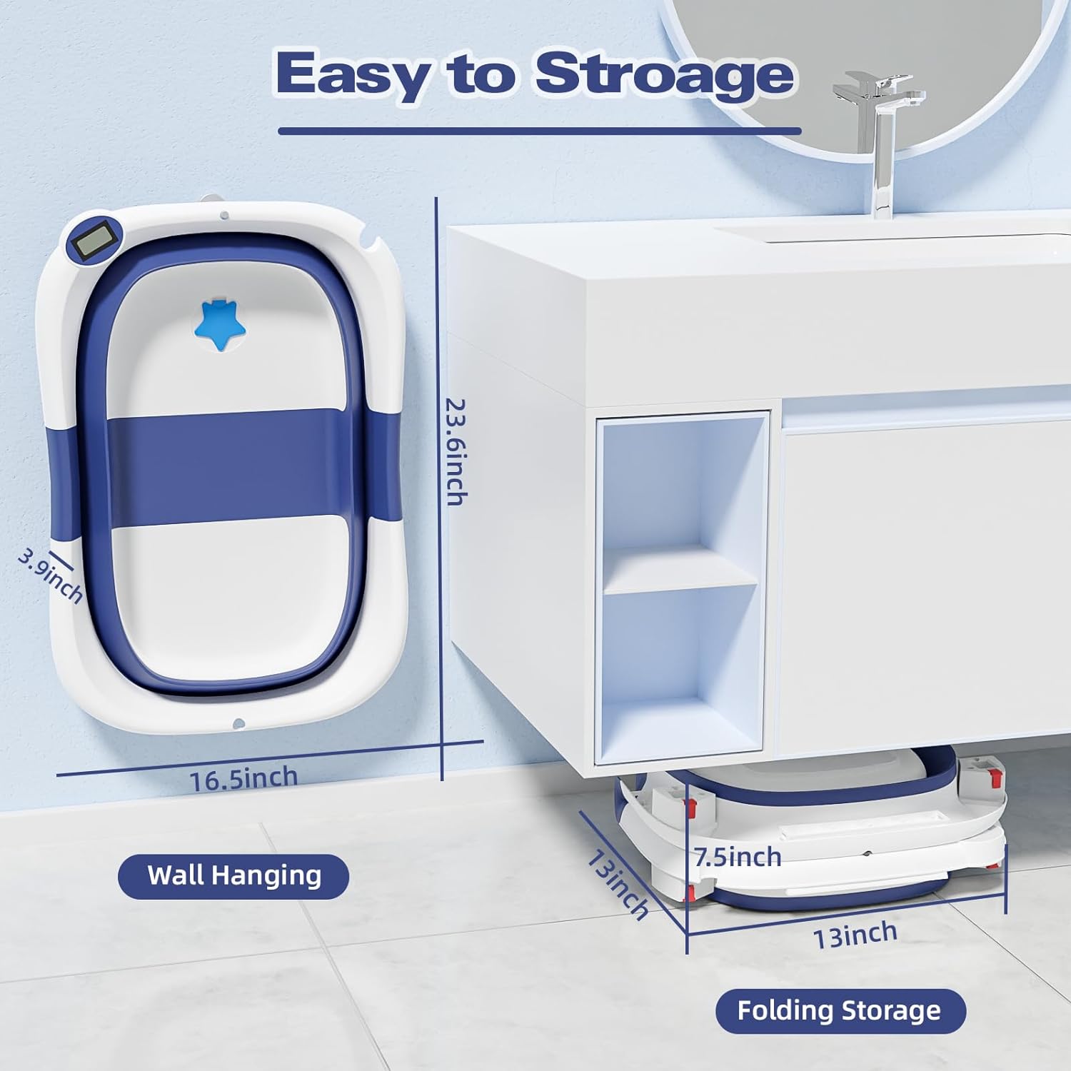 Foldable Non-Slip Baby Bath Tub