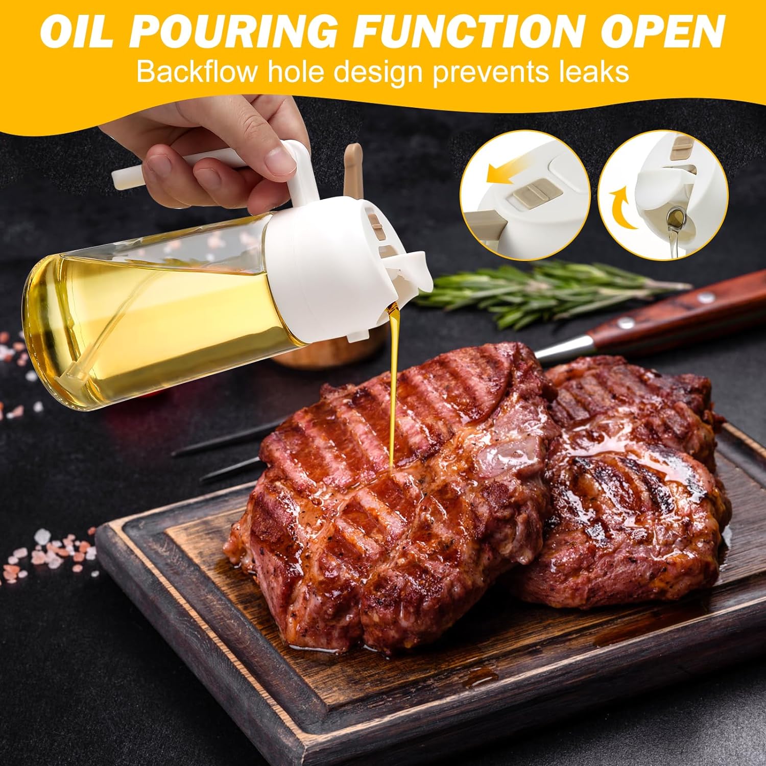 2-Pack Oil Dispenser & Sprayer Bottles