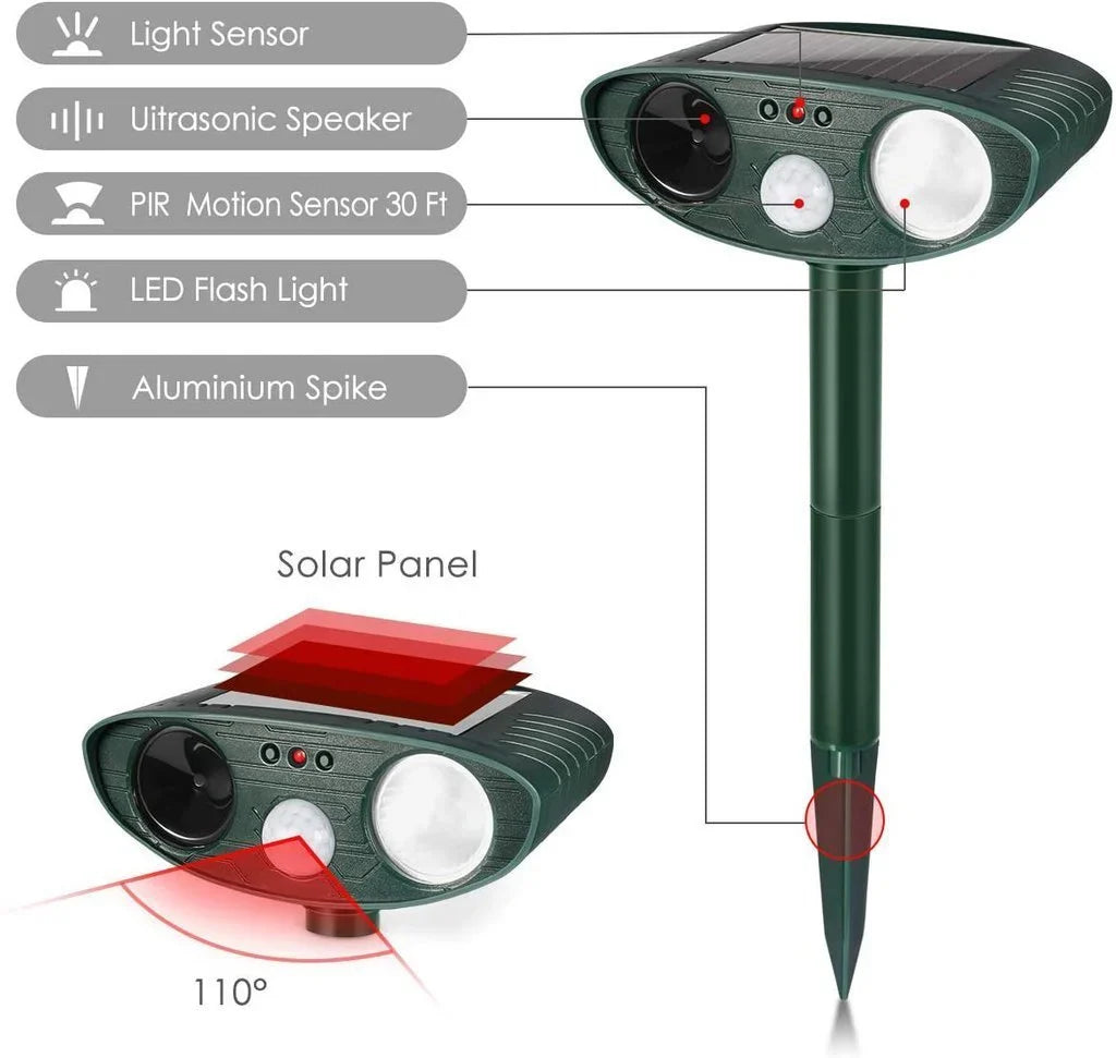 Solar Ultrasonic Chipmunk Repeller