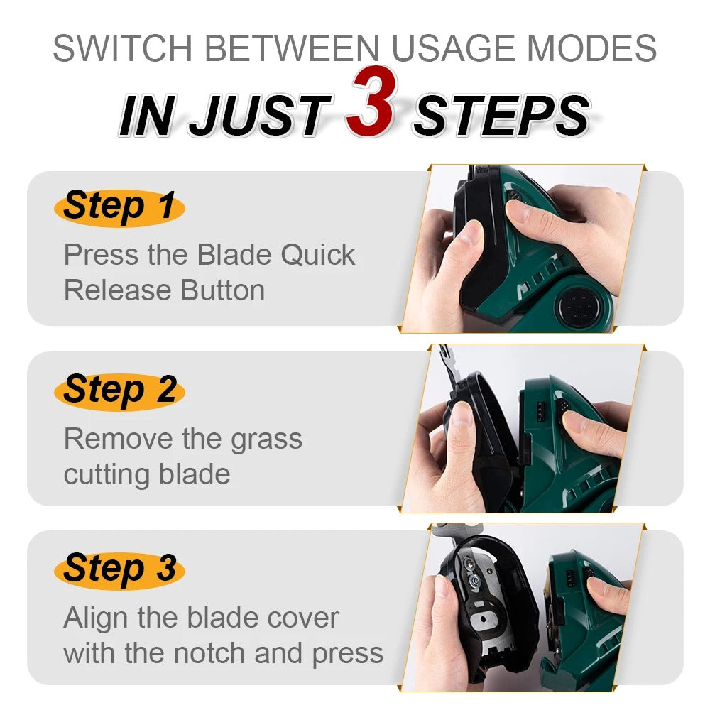 Cordless 2-in-1 Hedge Trimmer & Mower