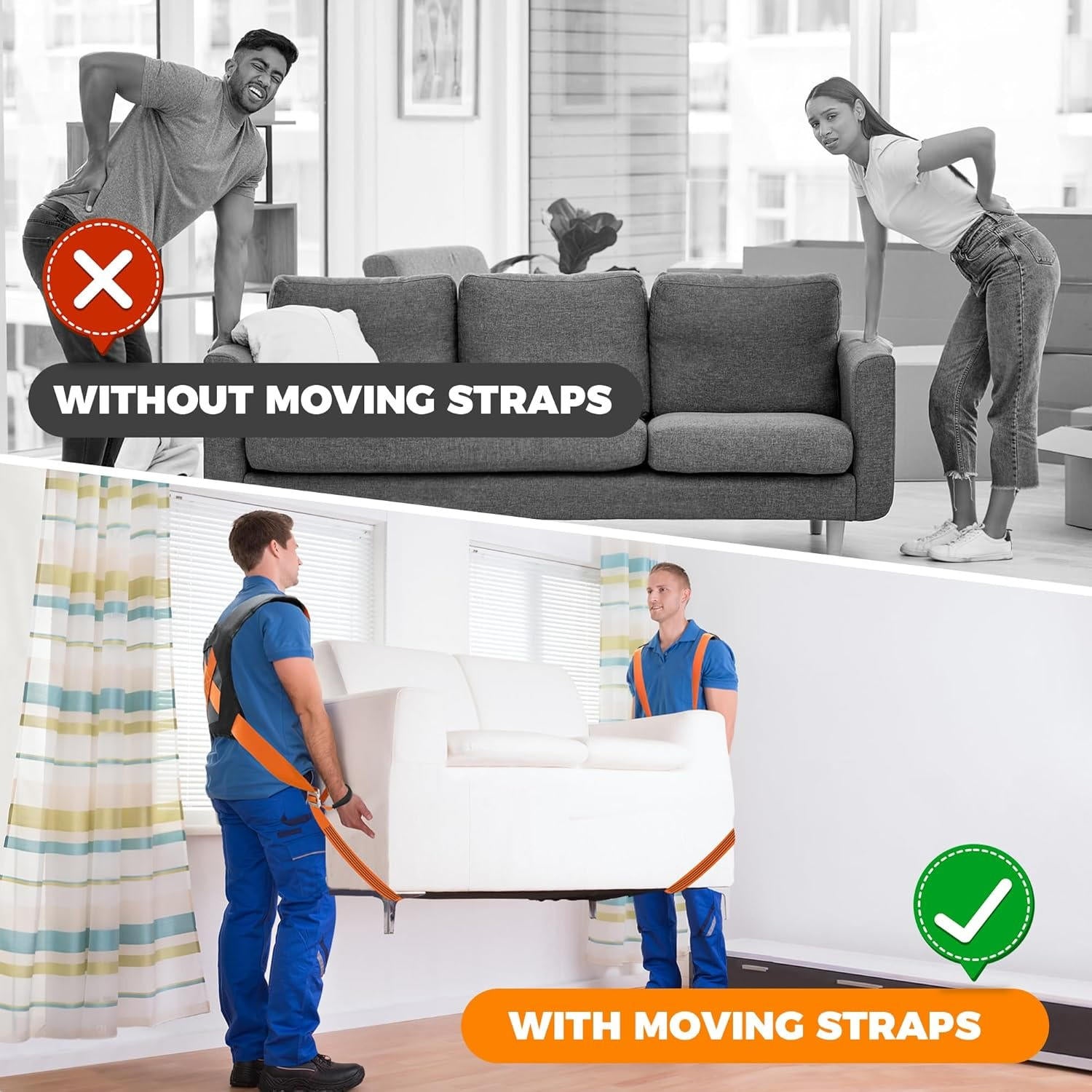 Moving Furniture Straps for 2 Movers