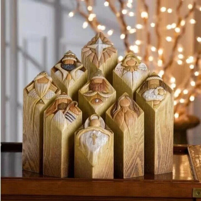 Nativity Scene Holy Family Column Statues