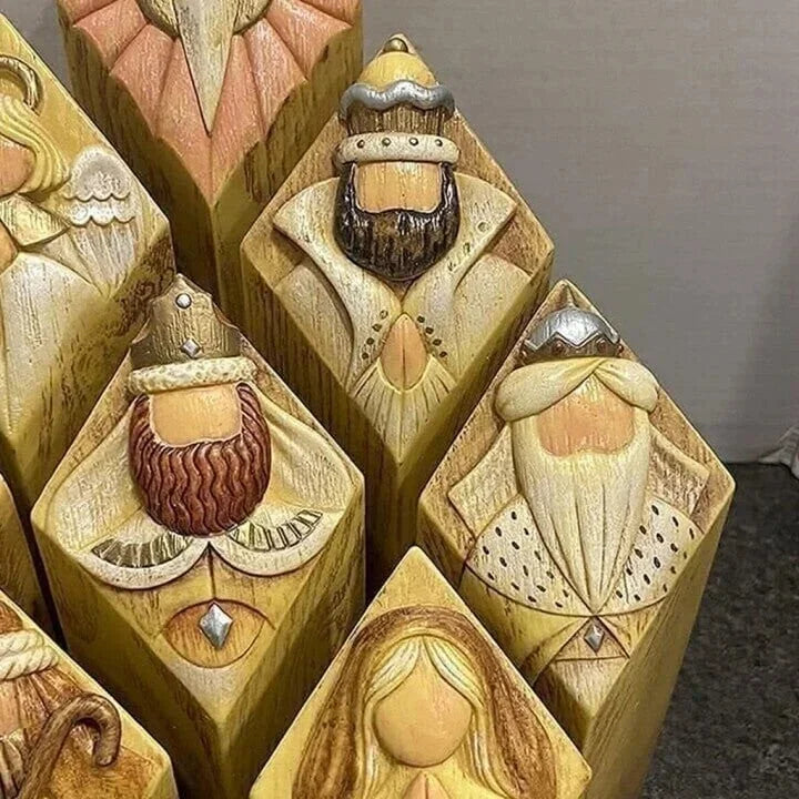 Nativity Scene Holy Family Column Statues