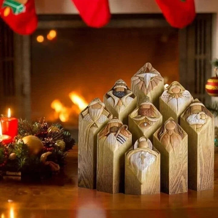 Nativity Scene Holy Family Column Statues