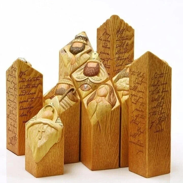 Nativity Scene Holy Family Column Statues