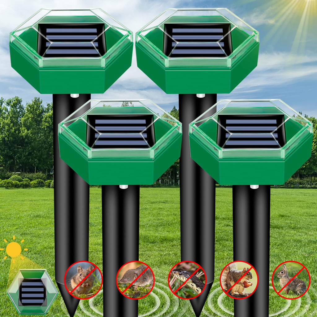 Solar Ultrasonic Mole Repellent 4-Pack
