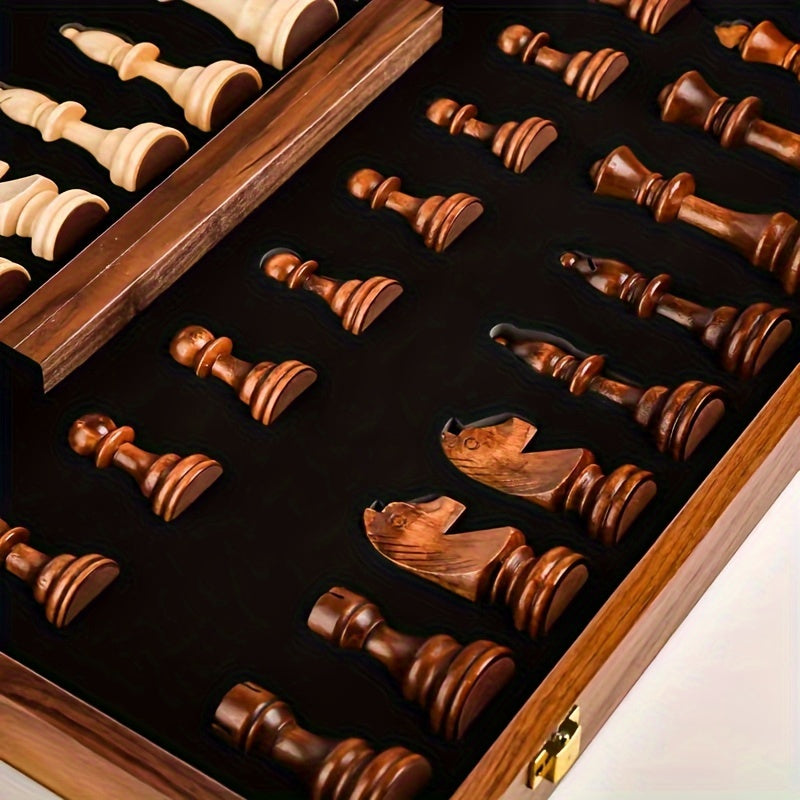 Foldable Magnetic Wooden Chess Set