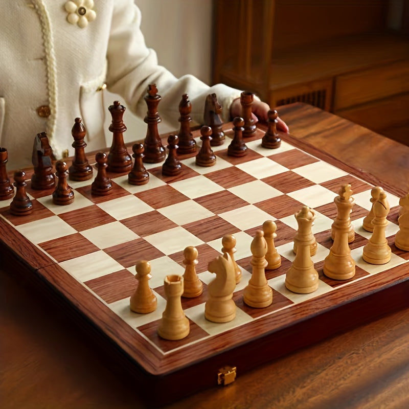 Foldable Magnetic Wooden Chess Set