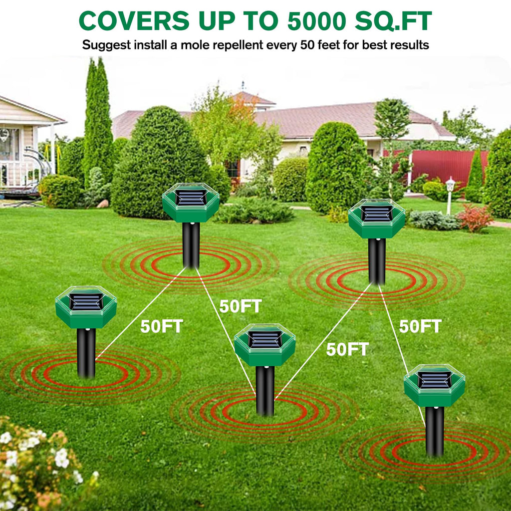Solar Ultrasonic Mole Repellent 4-Pack