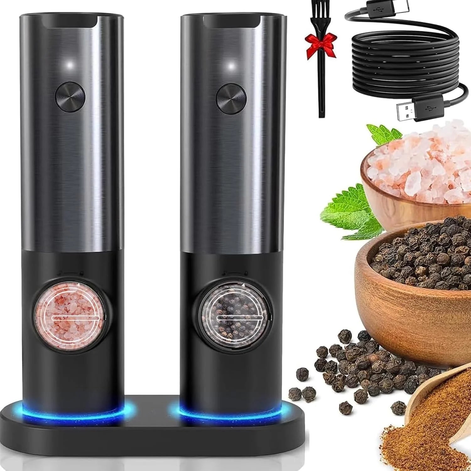 Electric Salt & Pepper Mill Set