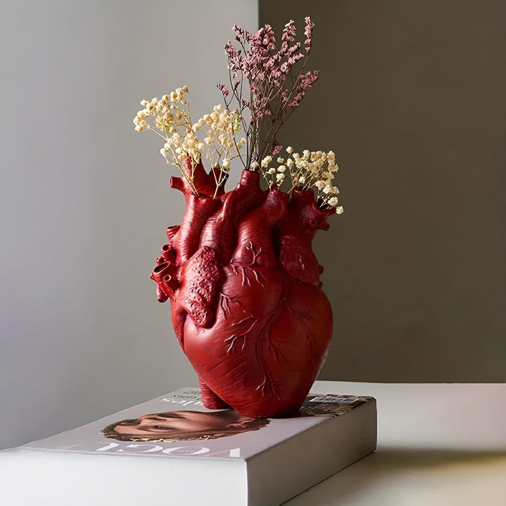 Bamboo & Wood Heart-Shaped Vase