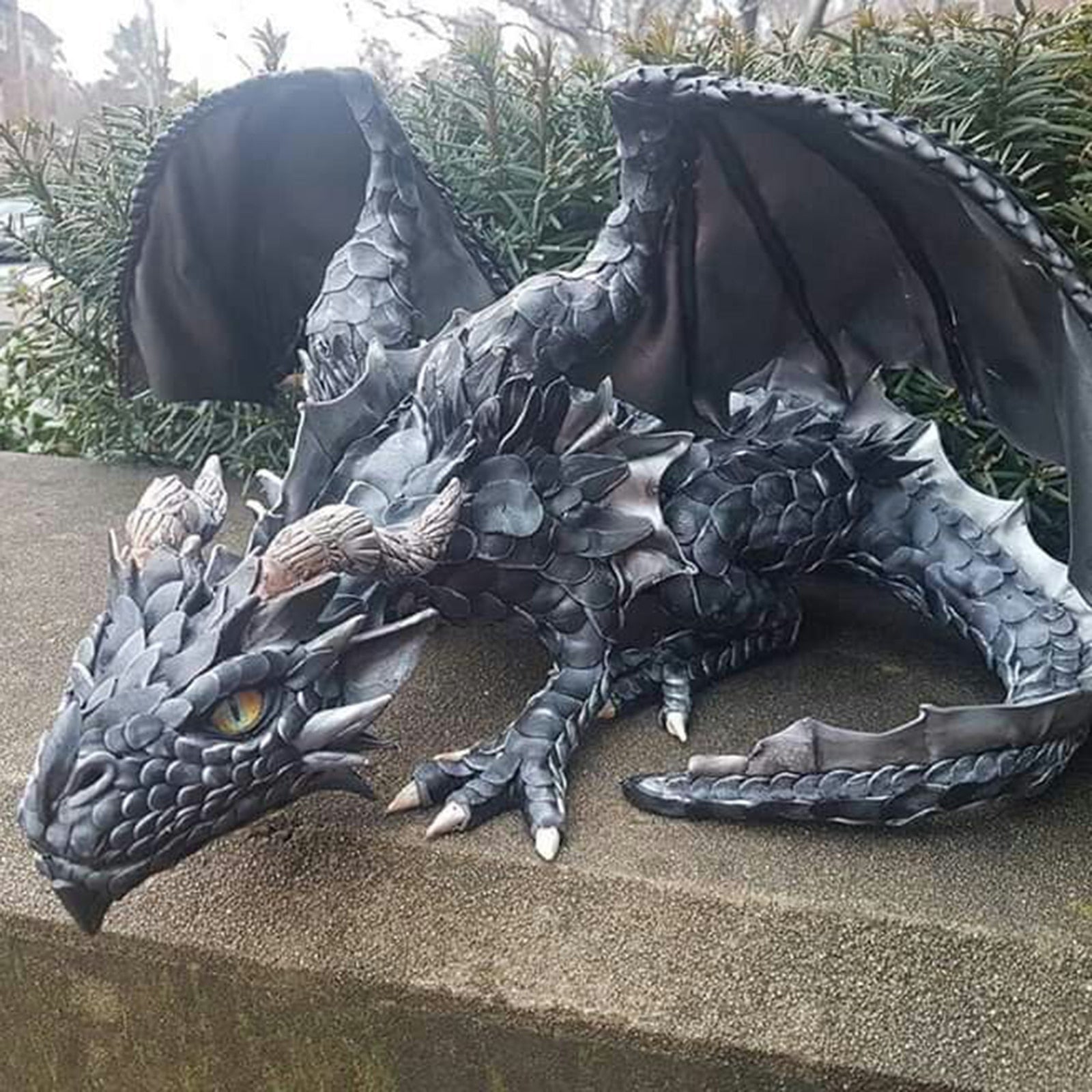 Crouching Dragon Guardian Garden Statue