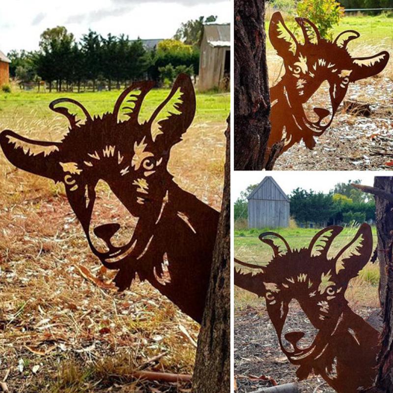 Metal Farm Animal Garden Art Stake