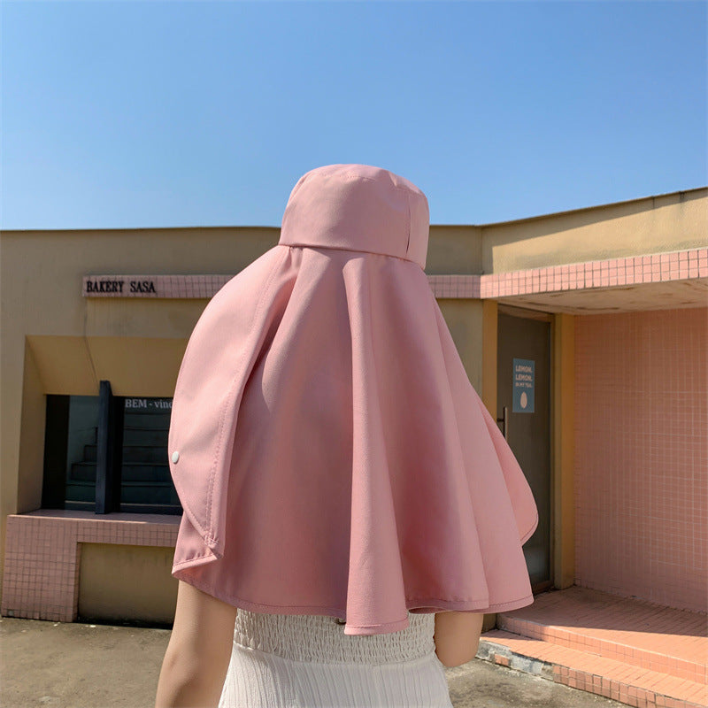 Wide Brim Sun Protection Shawl Hat for Women